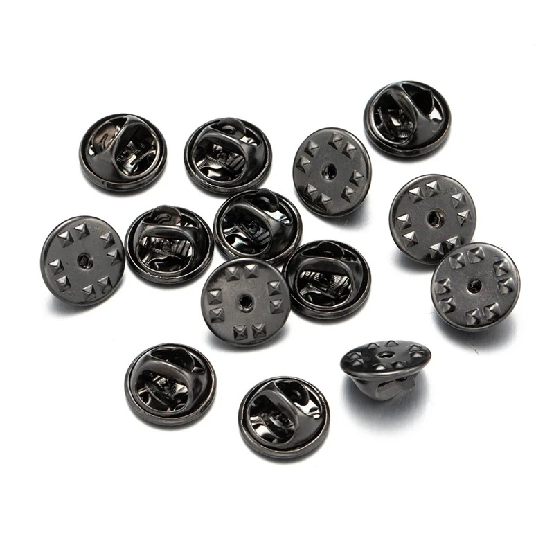 Metal Pin Backs Dark Silver (30pcs)