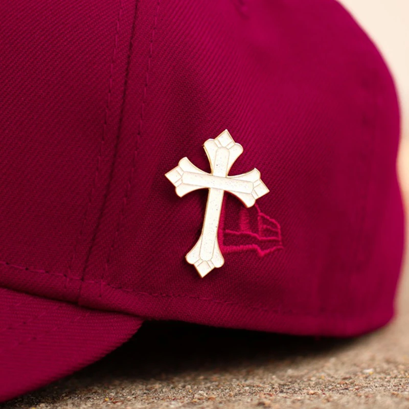 Enamel Pin – White Chrome Hearts